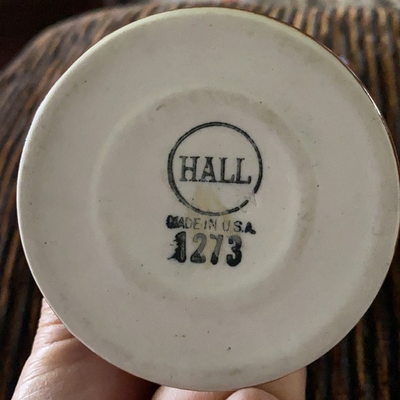 Vintage Hall Pottery 1273 Brown Coffee Pedestal Mugs - Picture 5 of 6